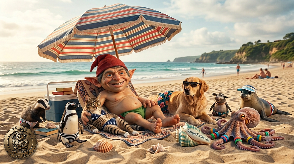 Imagen de trasgu en la playa